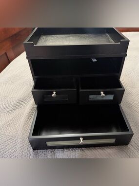 Victor Wood Desktop Office Organizer canine black Tidy Tower